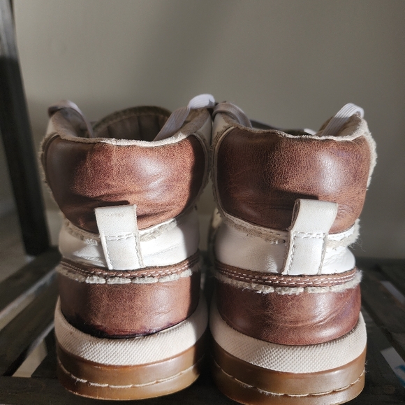 Mens 9 True Religion Leather High Tops Brown/White - Picture 7 of 9